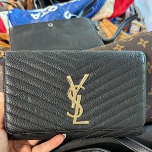YSL Black Quilted Wallet